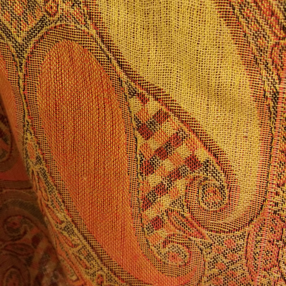 *HP*  NWT Pashmina Red Orange Blue 100% Viscose - Picture 4 of 8